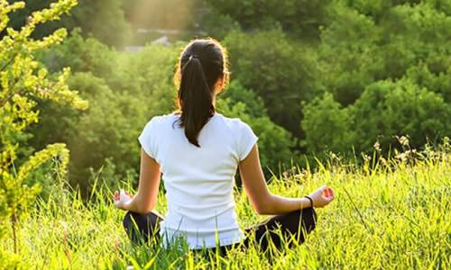 woman meditating